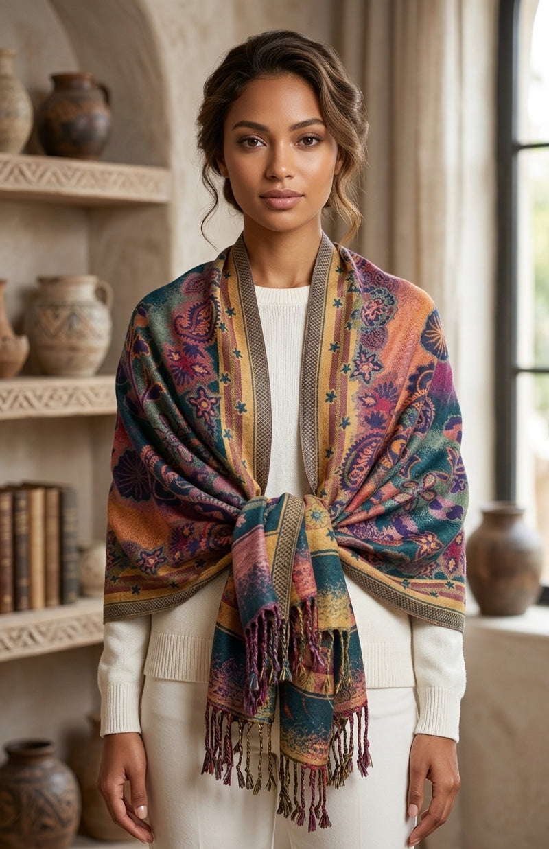 Thick Multicolor Pashmina Shawl-BH2204