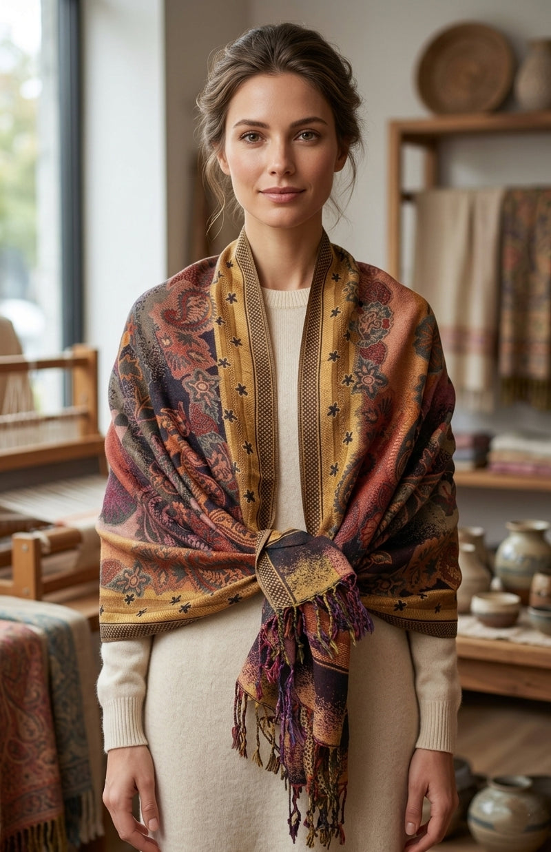 Thick Multicolor Pashmina Shawl-BH2204