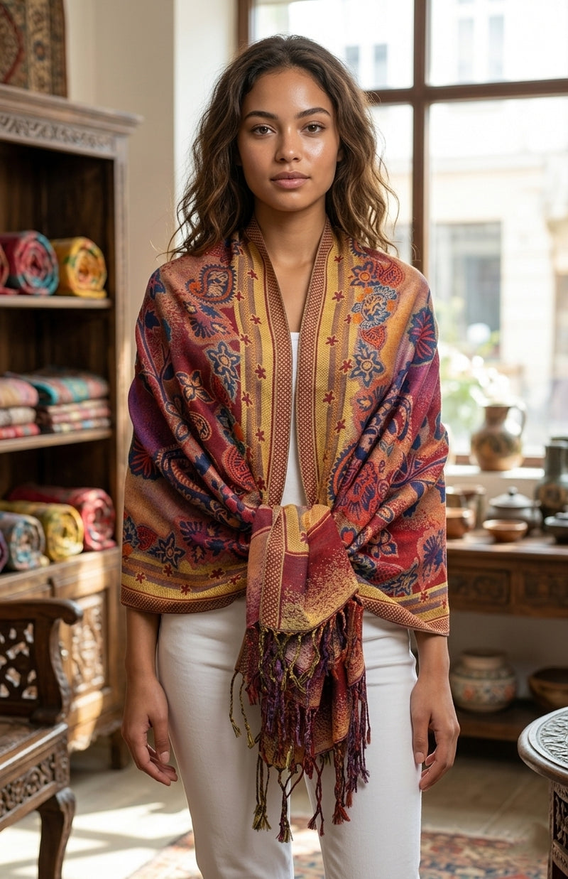 Thick Multicolor Pashmina Shawl-BH2204
