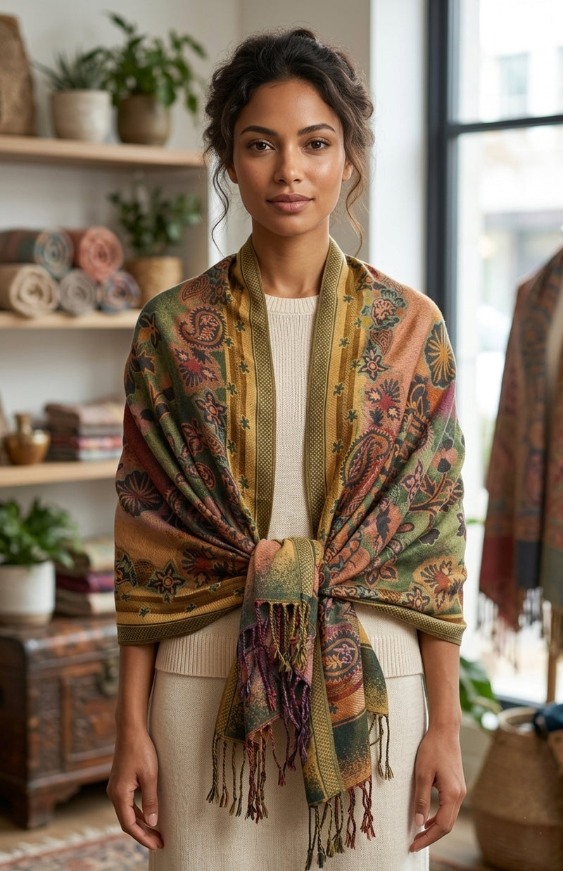 Thick Multicolor Pashmina Shawl-BH2204
