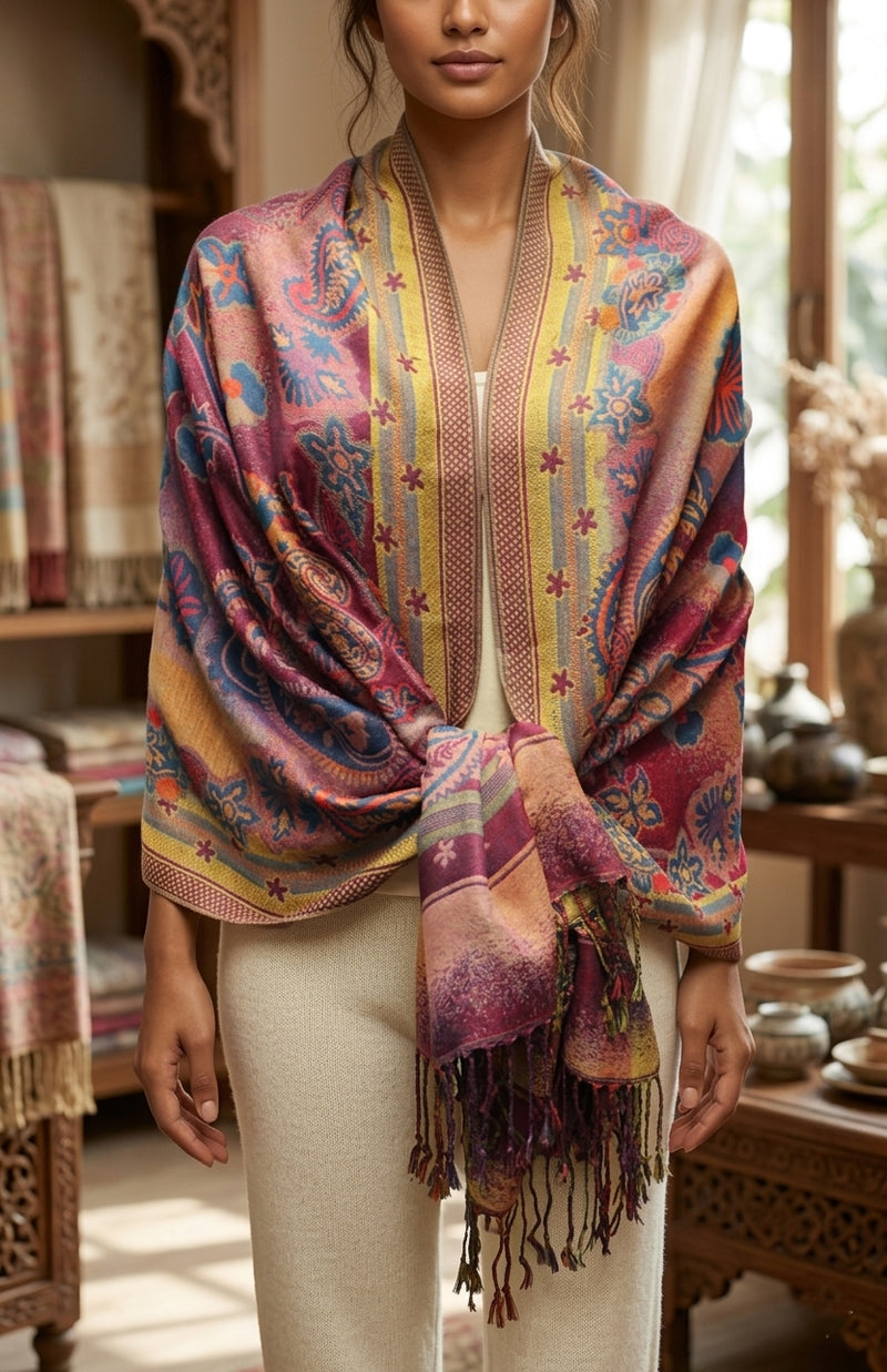 Thick Multicolor Pashmina Shawl-BH2204