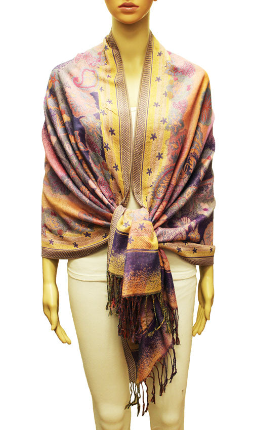 Thick Multicolor Pashmina Shawl-BH2204
