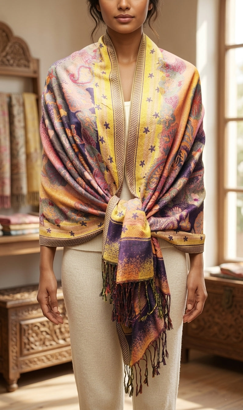 Thick Multicolor Pashmina Shawl-BH2204