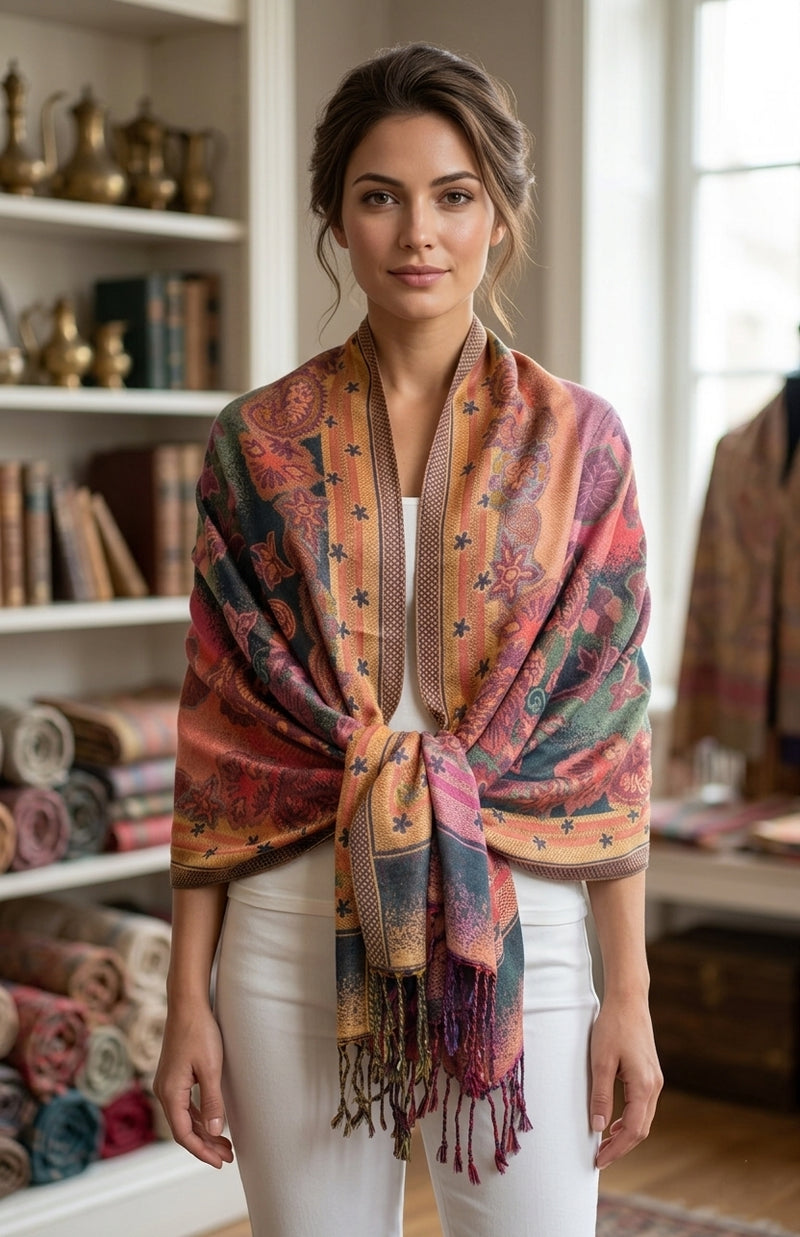 Thick Multicolor Pashmina Shawl-BH2204
