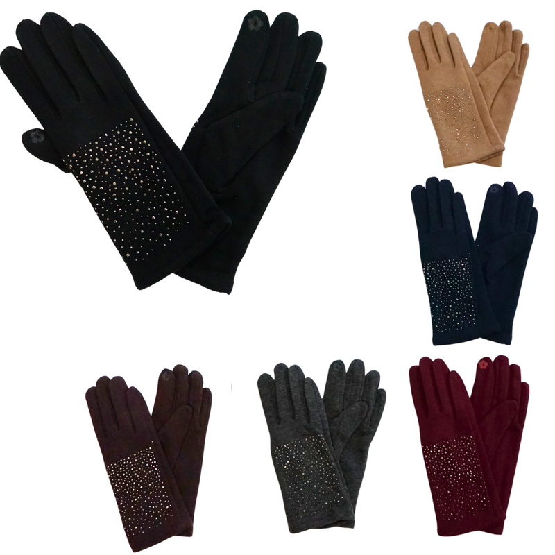 Elegant Rhinestone Winter Gloves-GF1713