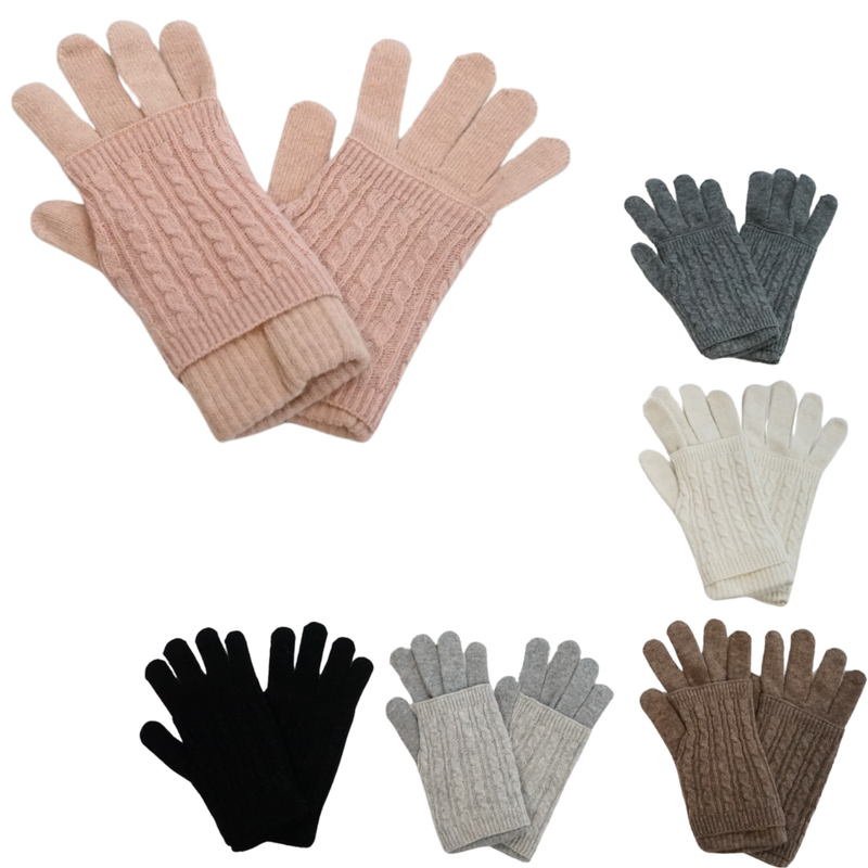 2-in-1 Knit Layered Gloves-GF1821