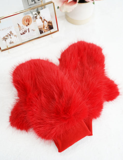 Fluffy Faux Fur Mittens-GF2401