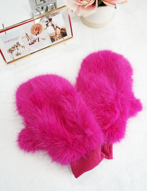 Fluffy Faux Fur Mittens-GF2401