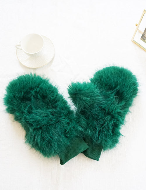 Fluffy Faux Fur Mittens-GF2401
