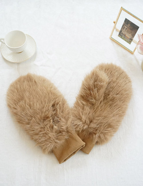 Fluffy Faux Fur Mittens-GF2401