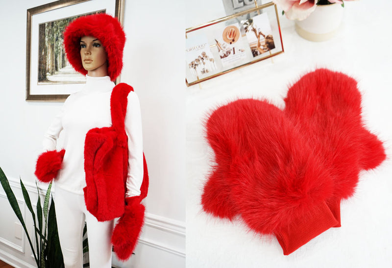 Fluffy Faux Fur Mittens-GF2401