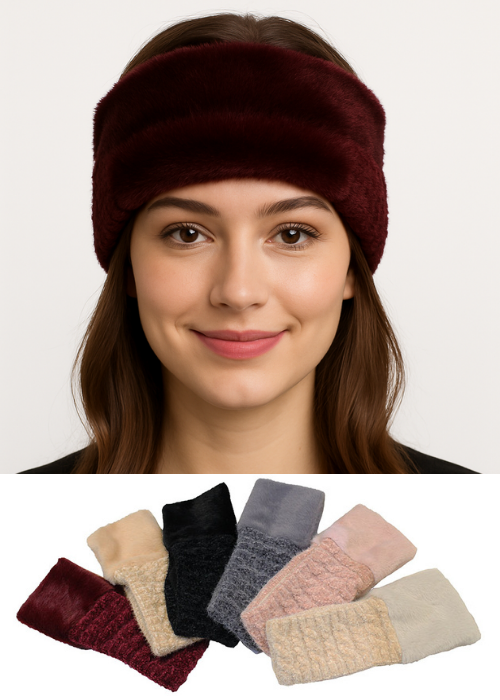 Faux Fur & Knit Headband - HB2005