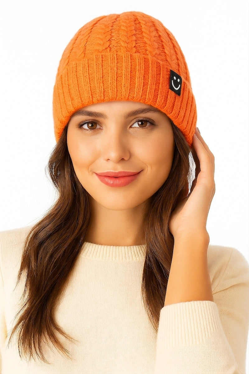 Cozy Fleece-Lined Knit Beanie-HT2104