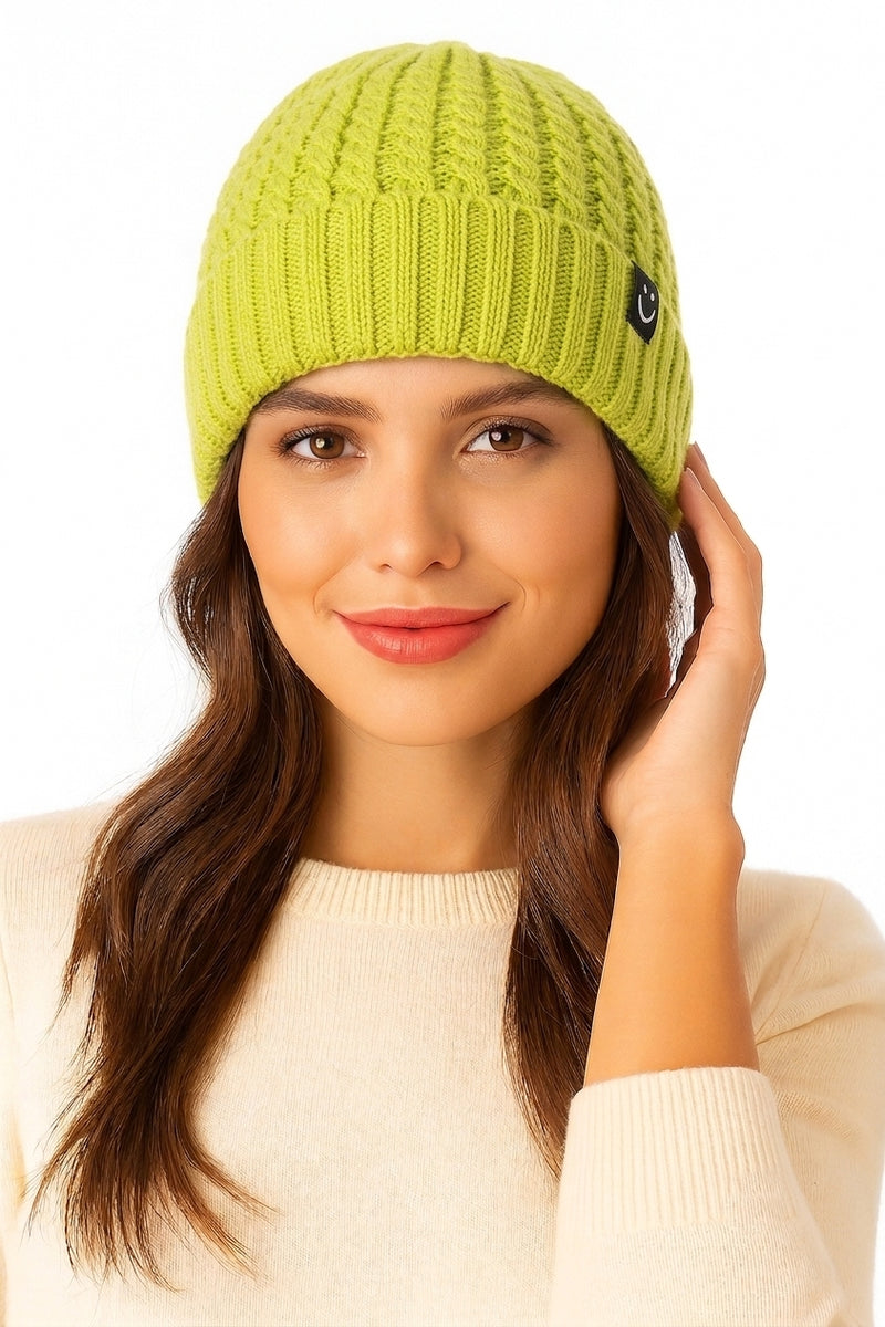 Cozy Fleece-Lined Knit Beanie-HT2104