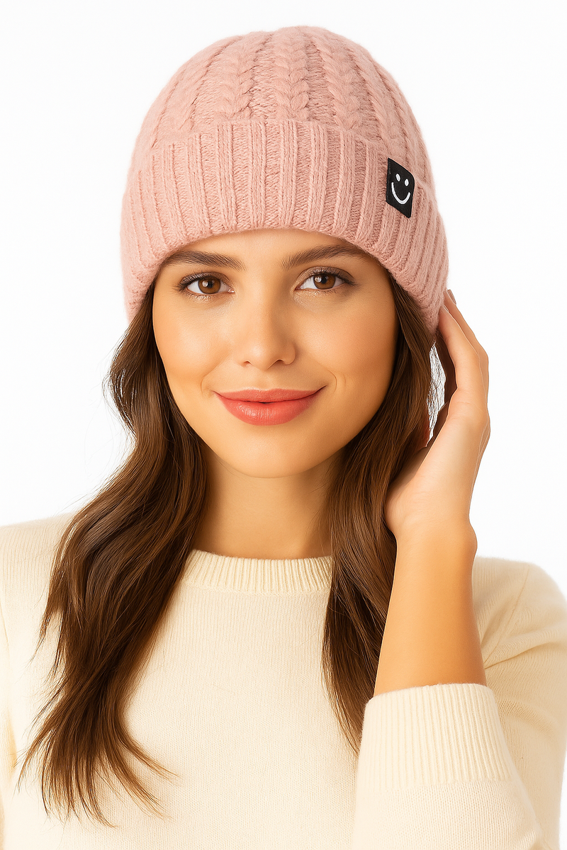 Cozy Fleece-Lined Knit Beanie-HT2104