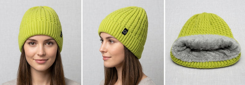 Cozy Fleece-Lined Knit Beanie-HT2104