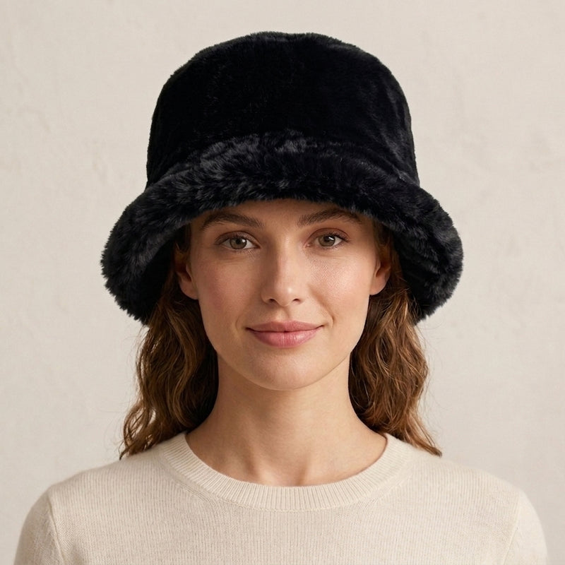 Faux Fur Bucket Hat-HT2201