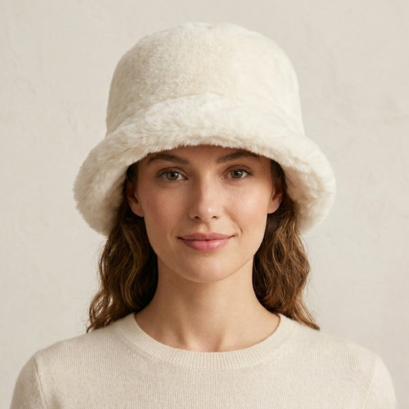 Faux Fur Bucket Hat-HT2201
