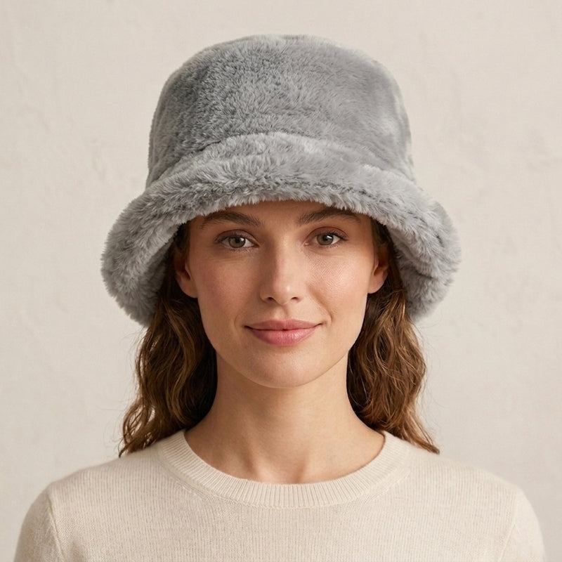 Faux Fur Bucket Hat-HT2201