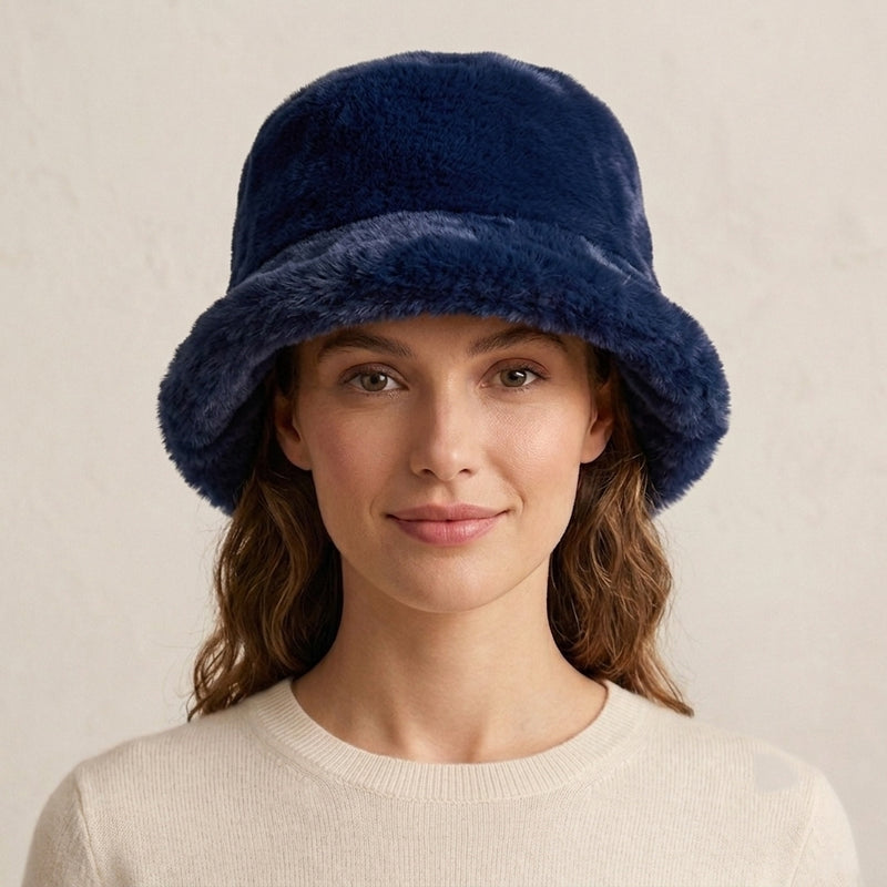Faux Fur Bucket Hat-HT2201