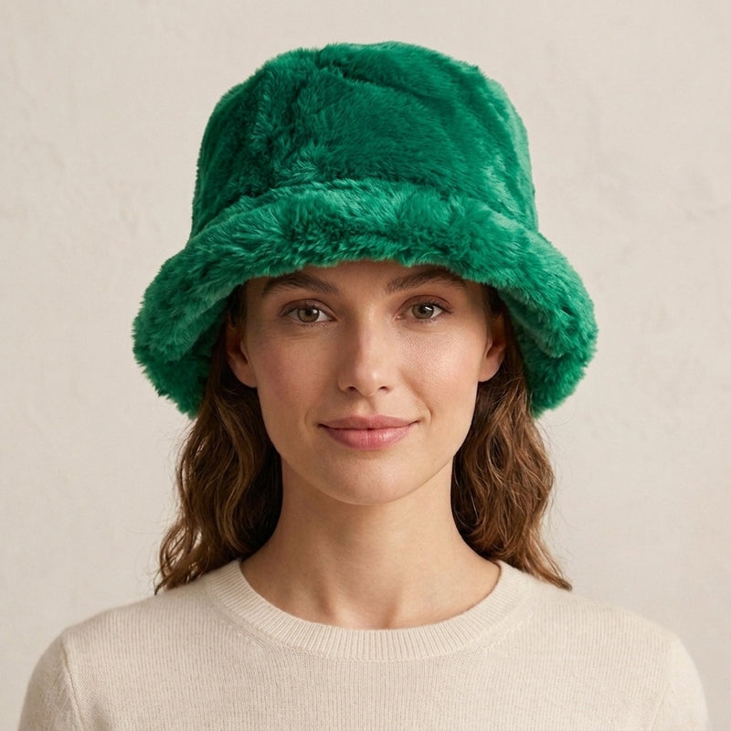 Faux Fur Bucket Hat-HT2201
