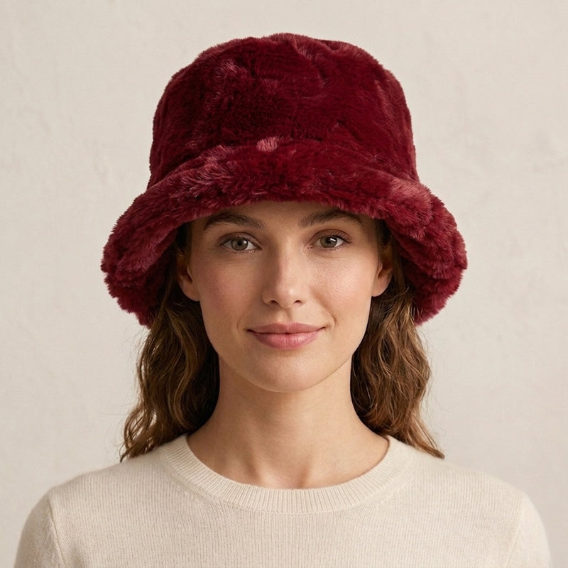 Faux Fur Bucket Hat-HT2201