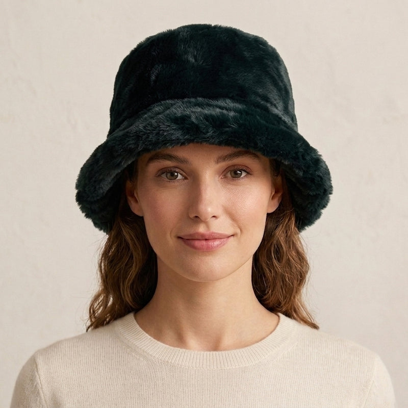 Faux Fur Bucket Hat-HT2201
