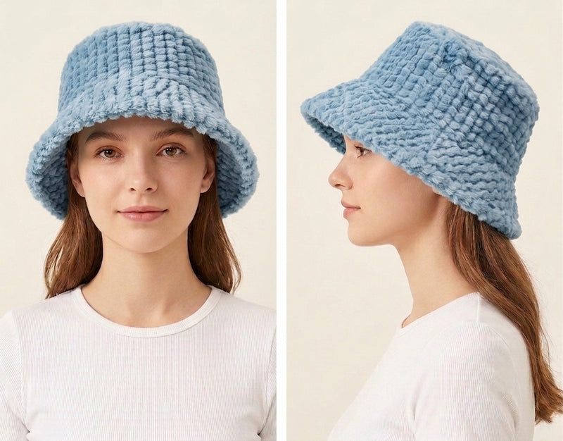 Cozy Textured Faux Fur Hat-HT2203