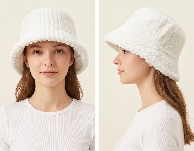 Cozy Textured Faux Fur Hat-HT2203