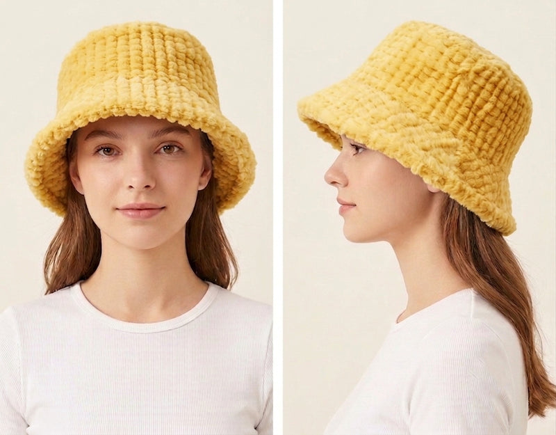 Cozy Textured Faux Fur Hat-HT2203