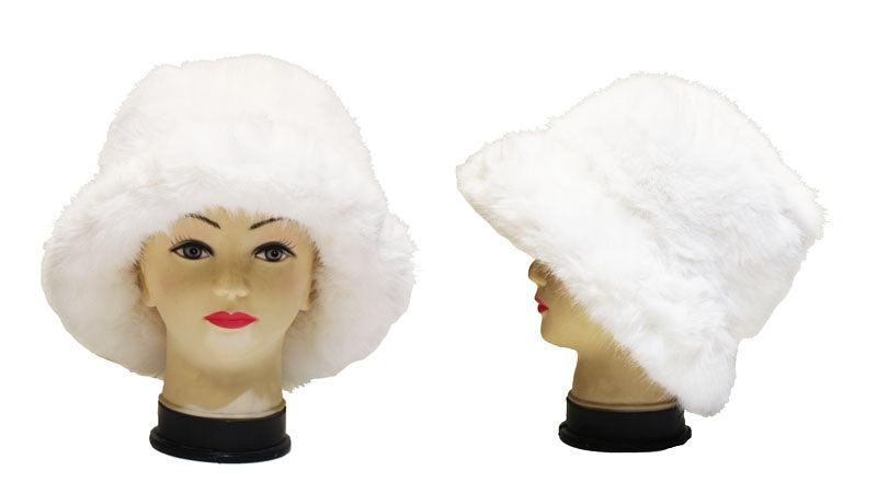 Faux Fox Fur Bucket Hat-HT2303