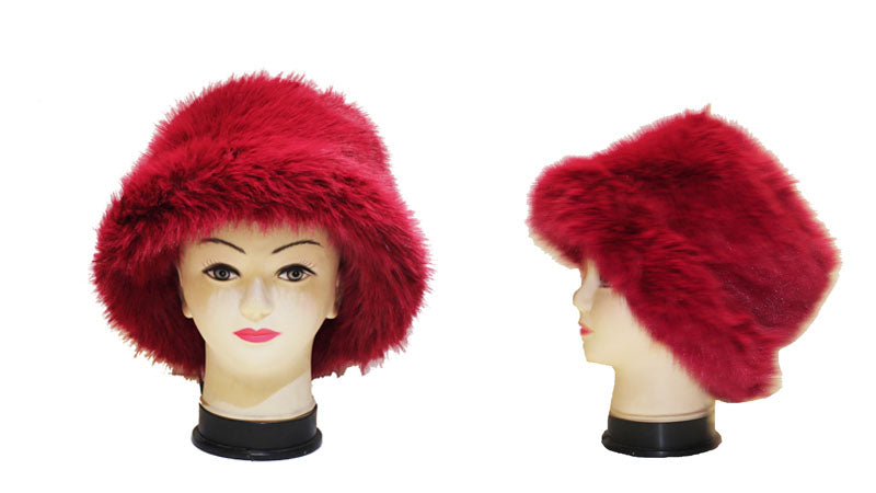 Faux Fox Fur Bucket Hat-HT2303