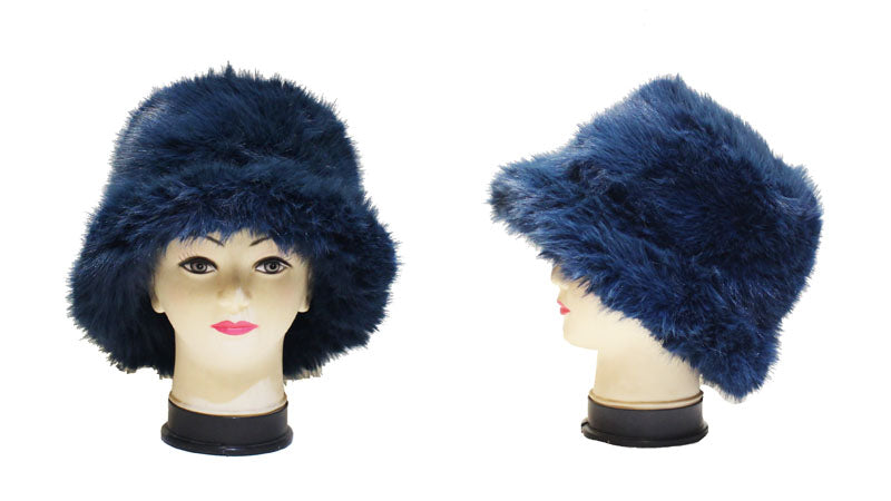 Faux Fox Fur Bucket Hat-HT2303