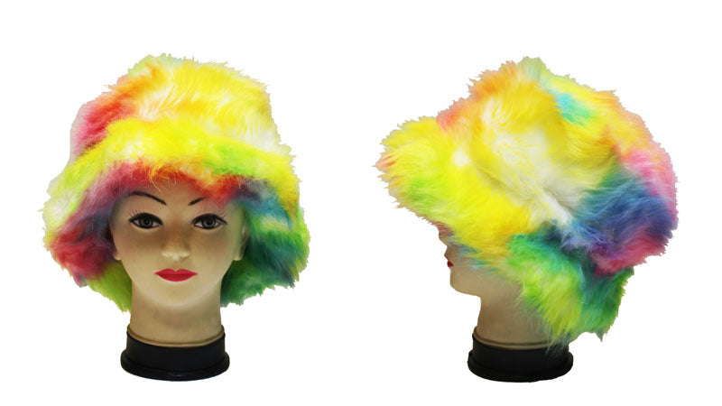 Colorful Faux Fur Bucket Hat-HT2304