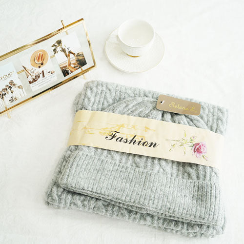 Cozy Knit Hat & Scarf Set -HT2406SET
