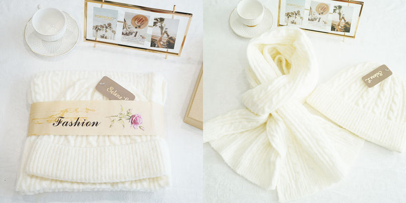 Cozy Knit Hat & Scarf Set -HT2406SET