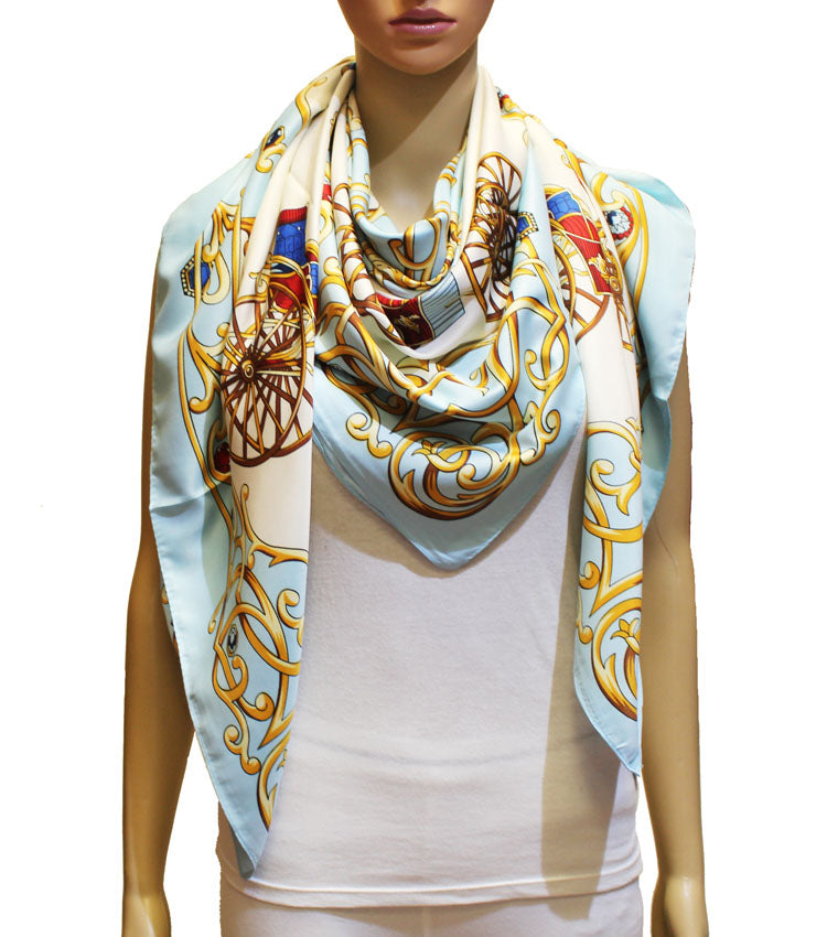 Vintage Carriage Silk-Feel Scarf-S2315