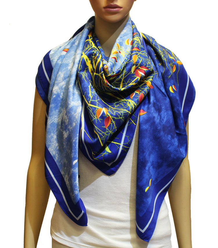Elegant Botanical Large Square Scarf-S2316