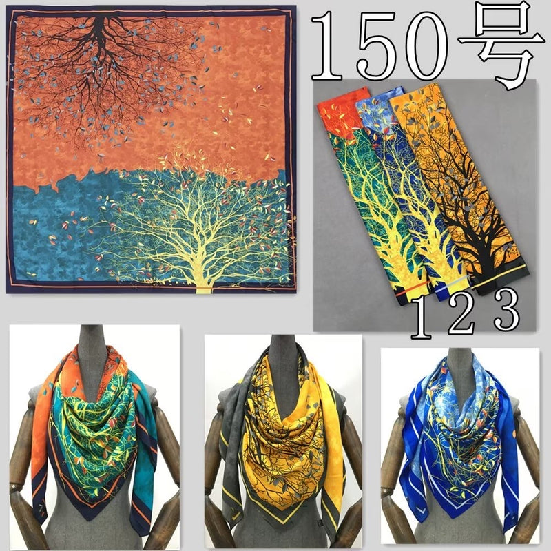 Elegant Botanical Large Square Scarf-S2316