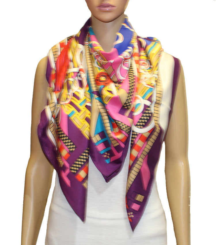 Silk Feel Retro Chain Scarf-S2320