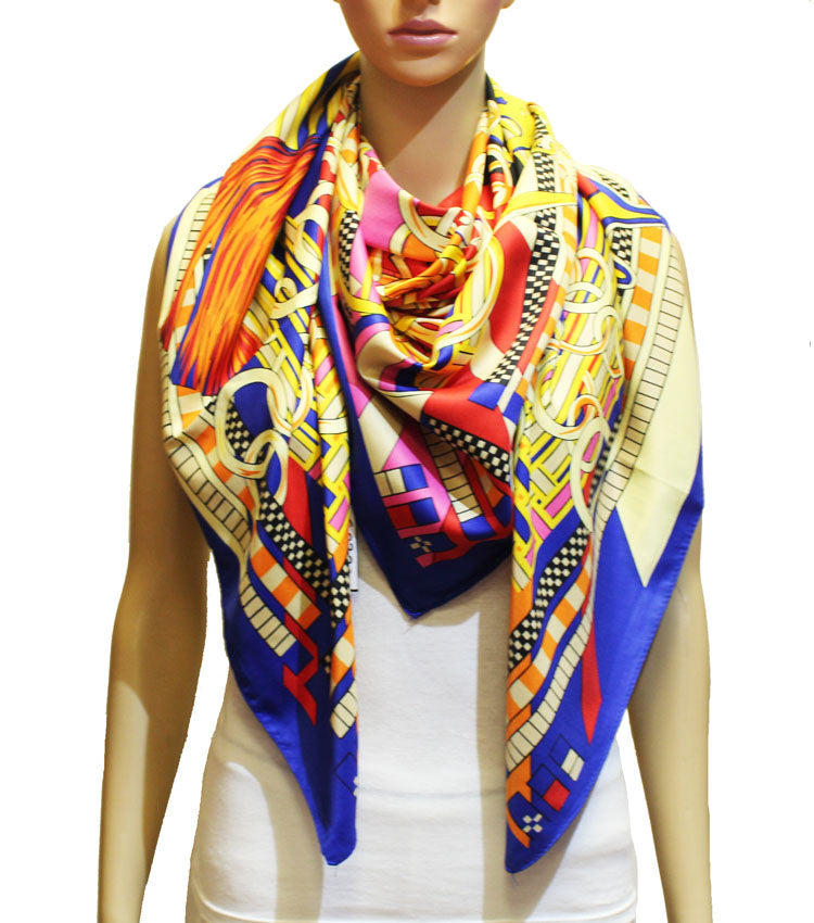 Silk Feel Retro Chain Scarf-S2320