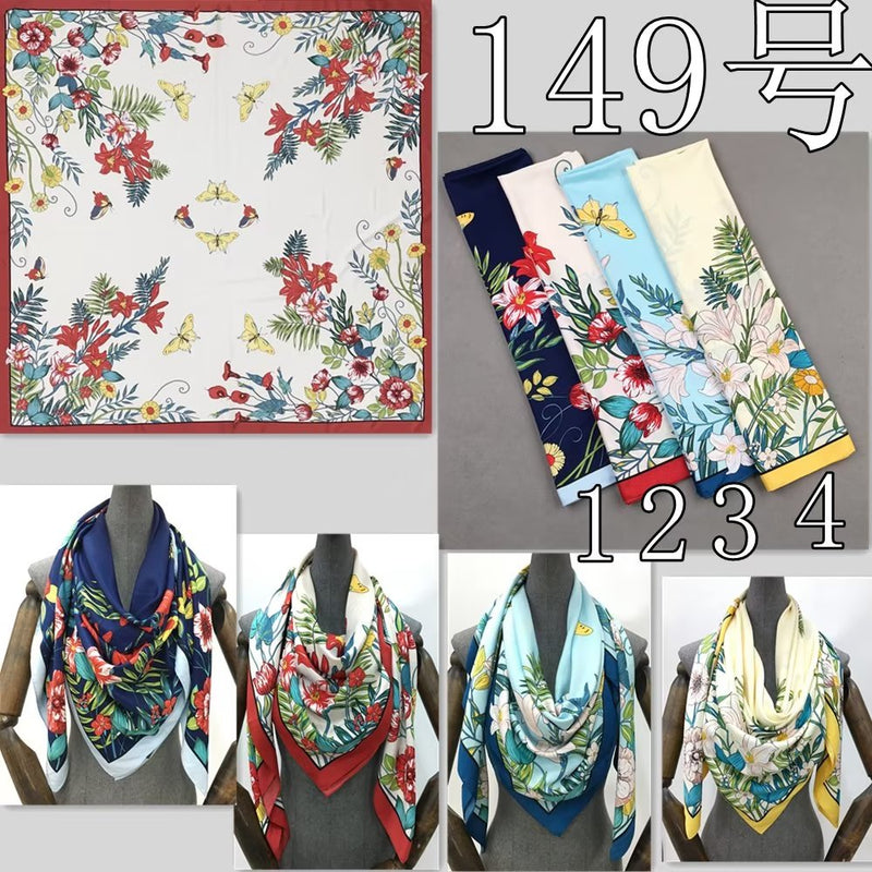 Tropical Floral Silk Feel Scarf-S2321