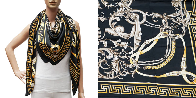 Baroque Chain Print Silk Scarf-S2403