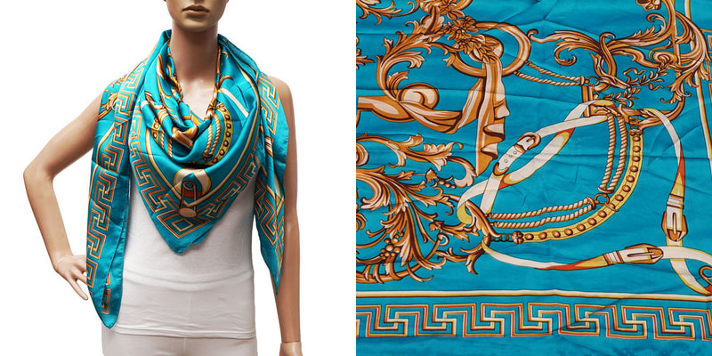 Baroque Chain Print Silk Scarf-S2403