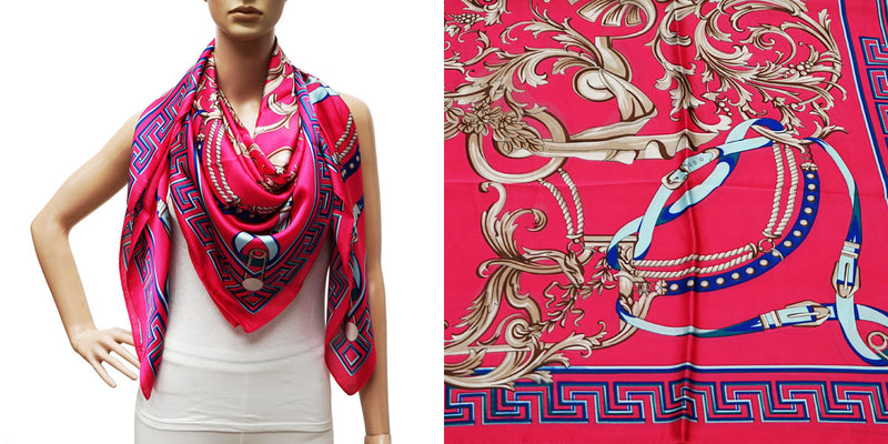 Baroque Chain Print Silk Scarf-S2403