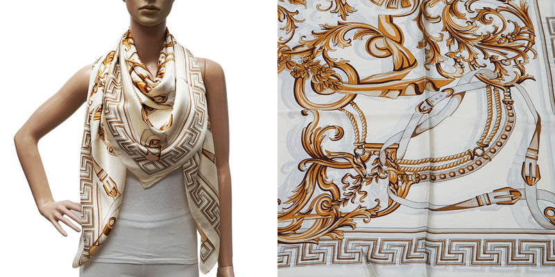 Baroque Chain Print Silk Scarf-S2403