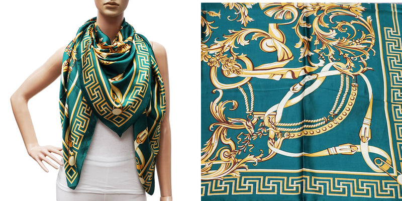 Baroque Chain Print Silk Scarf-S2403