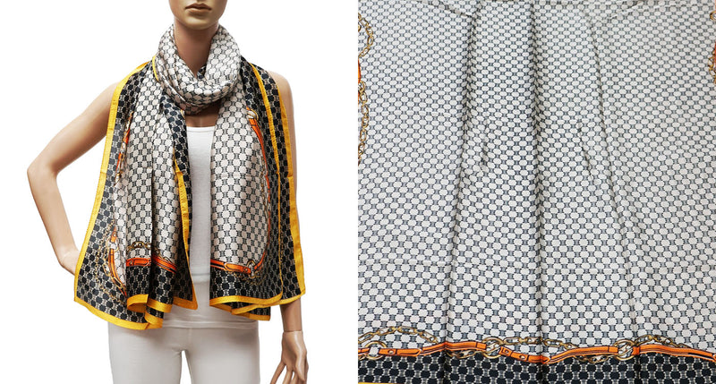 Geometric Chain Print Scarf-S2405