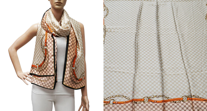 Geometric Chain Print Scarf-S2405