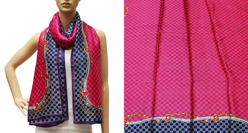 Geometric Chain Print Scarf-S2405